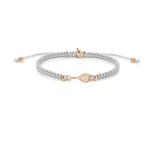 Bracelet | Rose Tennis Grey Braided