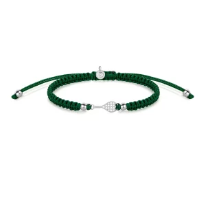 Bracelet | Silver Tennis Dark Green Braided