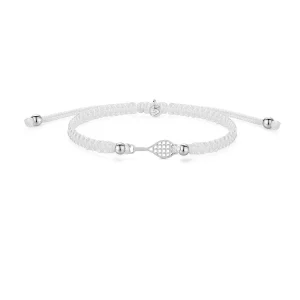 Bracelet | Silver Tennis White Braided
