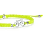 Bracelet | Silver Bike Neon Yellow Braided – Image 5