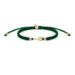 Bracelet | Gold Tennis Dark Green Braided