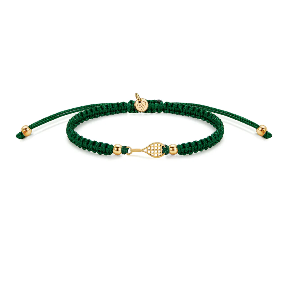 shopsphere distribution Gold Tennis Dark Green Braided Bracelet 06 Bracelet | Gold Tennis Dark Green Braided – Image 1