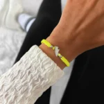 Bracelet | Silver Runner Neon Yellow Braided – Image 3