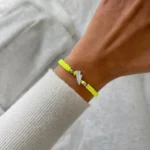 Bracelet | Silver Runner Neon Yellow Braided – Image 4