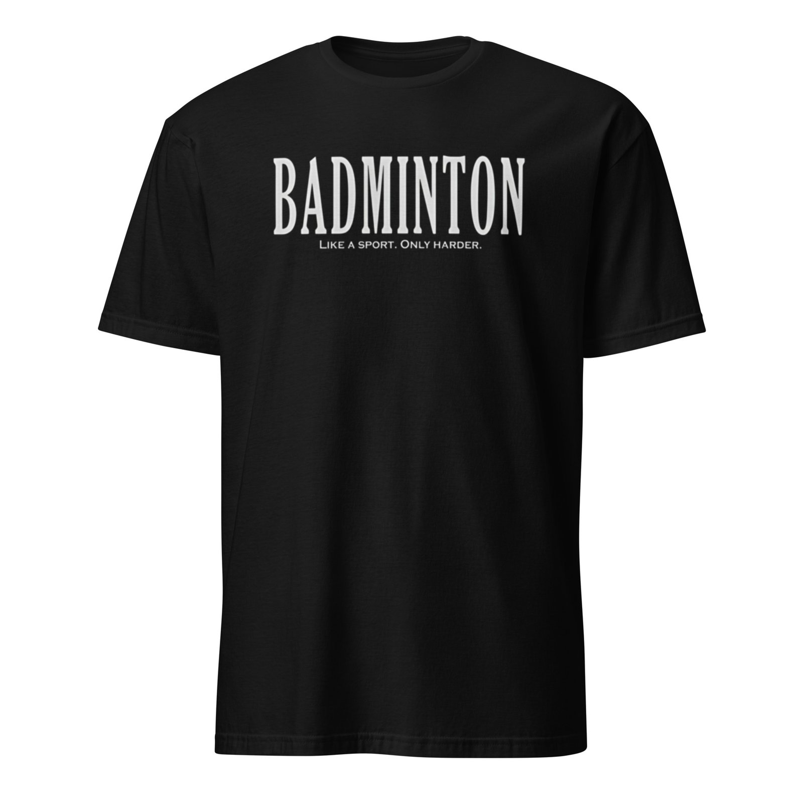 unisex-basic-softstyle-t-shirt-black-front-698243c798ef7.jpg T-Shirt Badminton | Only – Image 1
