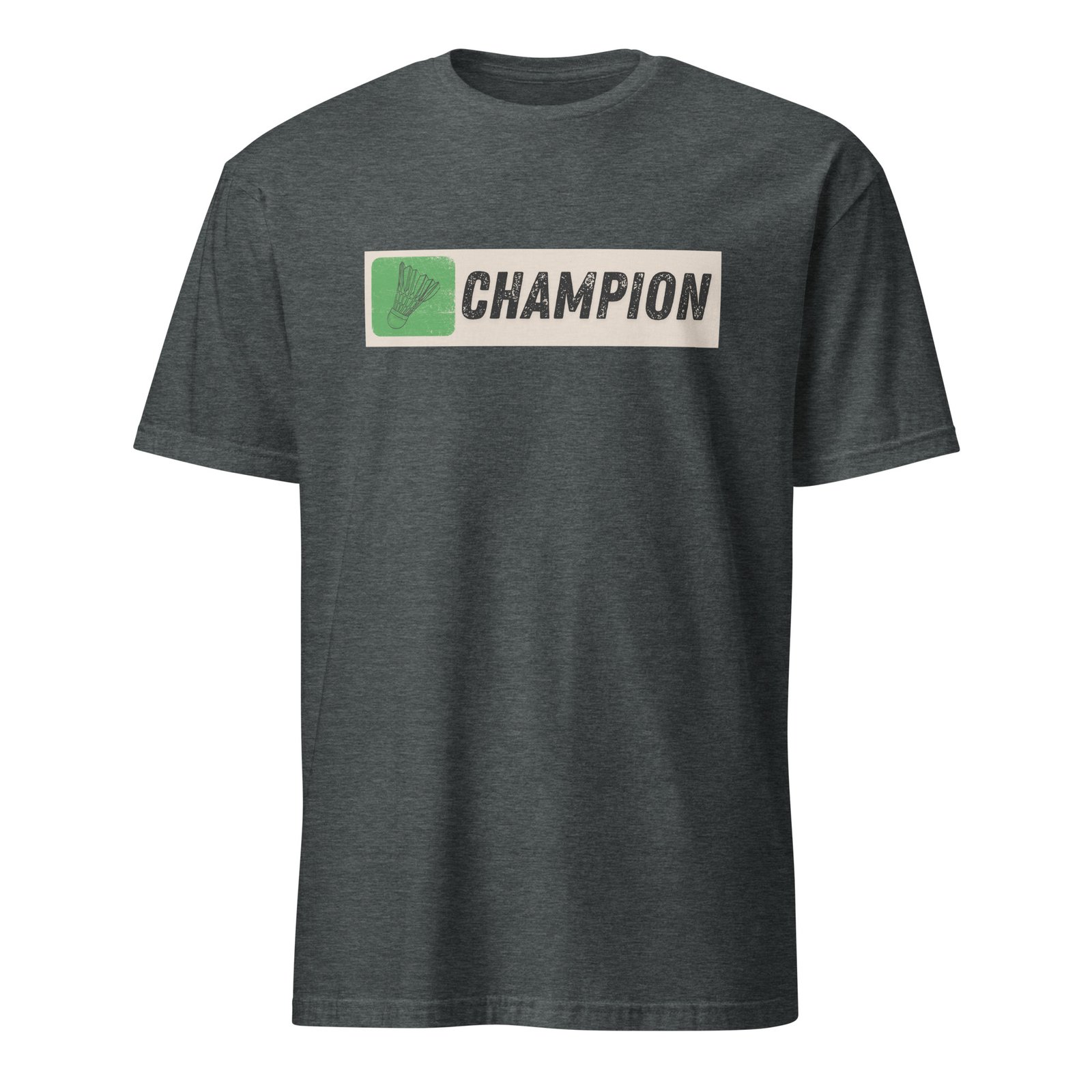 unisex-basic-softstyle-t-shirt-dark-heather-front-698242031b801.jpg T-Shirt Badminton | Champion – Image 1